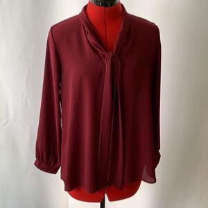 West Kei Small wine color long sleeve blouse